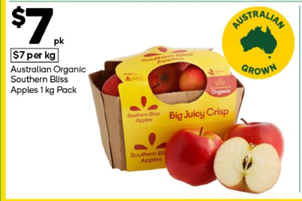 Australian Organic Southern Bliss Apples 1 kg Pack