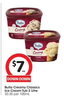 Bulla Creamy Classics Ice Cream Tub 2 Litre