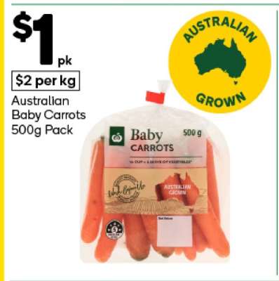 Australian Baby Carrots 500g Pack
