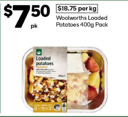 Woolworths Loaded Potatoes 400g Pack