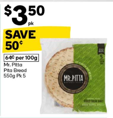 Mr. Pitta Pita Bread 550g Pk 5