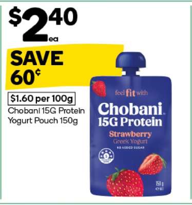 Chobani 15G Protein Yogurt Pouch 150g