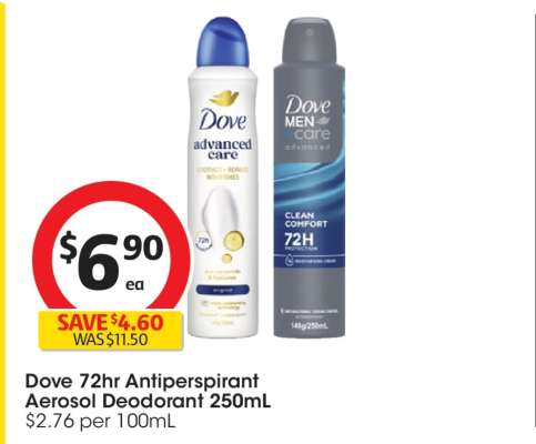 Dove 72hr Antiperspirant Aerosol Deodorant 250mL