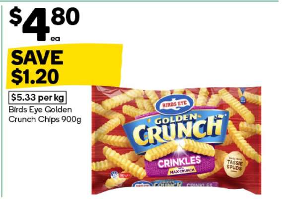 Birds Eye Golden Crunch Chips 900g