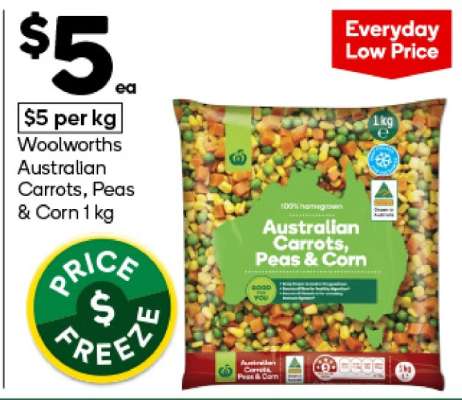 Woolworths Australian Carrots, Peas & Corn 1 kg