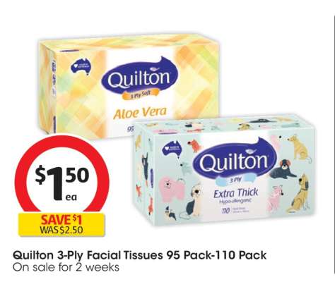 Quilton 3-Ply Facial Tissues 95 Pack-110 Pack
