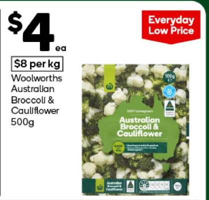 Woolworths Australian Broccoli & Cauliflower 500g
