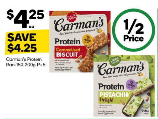 Carman's Protein Bars 150-200g Pk 5