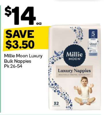 Millie Moon Luxury Bulk Nappies Pk 26-54