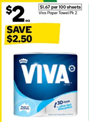 Viva Paper Towel Pk 2