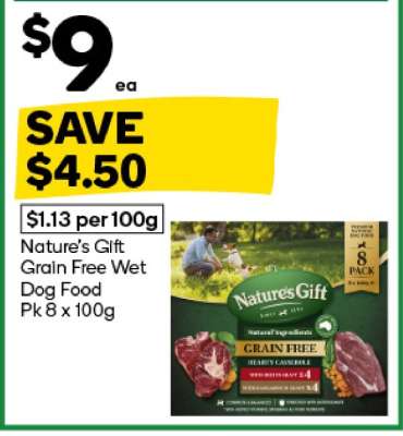 Nature's Gift Grain Free Wet Dog Food Pk 8 x 100g