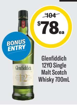 Glenfiddich 12YO Single Malt Scotch Whisky 700ml
