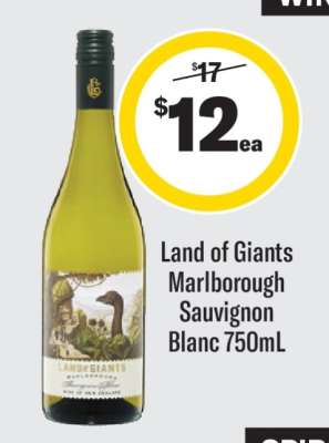 Land of Giants Marlborough Sauvignon Blanc 750mL