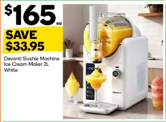 Devanti Slushie Machine Ice Cream Maker 2L White