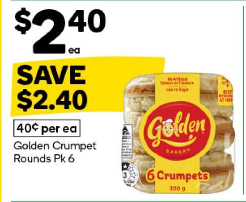 Golden Crumpet Rounds Pk 6