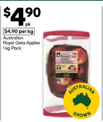 Australian Royal Gala Apples 1kg Pack