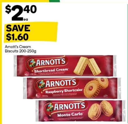 Arnott's Cream Biscuits 200-250g