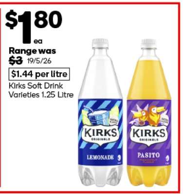 Kirks Soft Drink Varieties 1.25 Litre