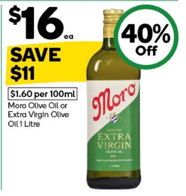 Moro Olive Oil or Extra Virgin Olive Oil 1 Litre