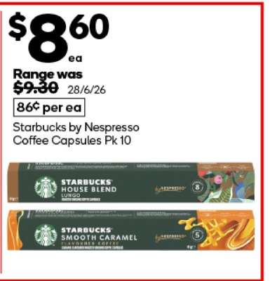 Starbucks By Nespresso Coffee Capsules Pk 10