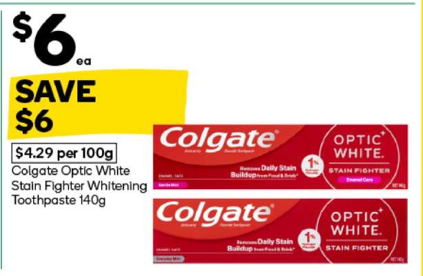 Colgate Optic White Stain Fighter Whitening Toothpaste 140g