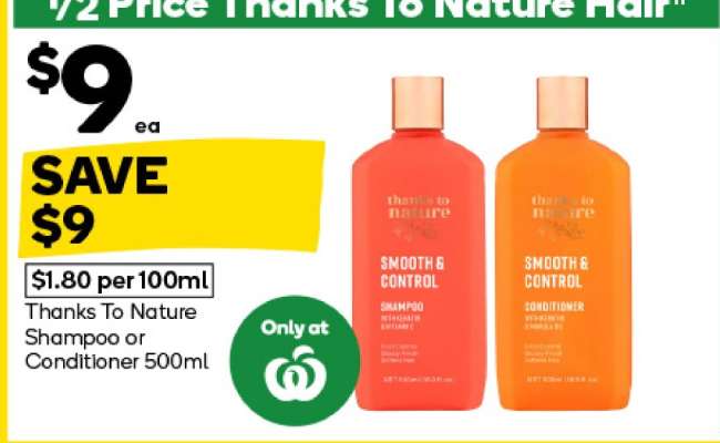 Thanks To Nature Shampoo or Conditioner 500ml
