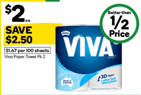 Viva Paper Towel Pk 2