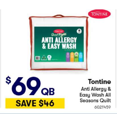 Tontine Anti Allergy & Easy Wash All Seasons Quilt