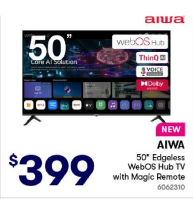 AIWA 50" Edgeless WebOS Hub TV with Magic Remote