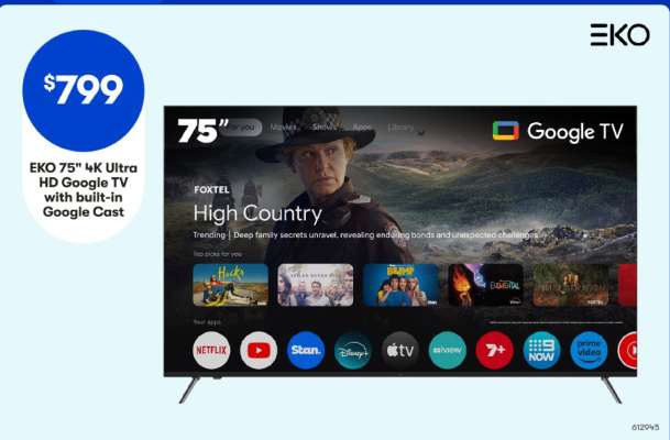 EKO 75" 4K Ultra HD Google TV with built-in Google Cast