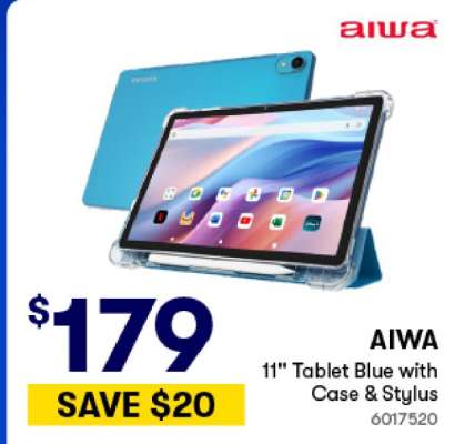 AIWA 11" Tablet Blue with Case & Stylus