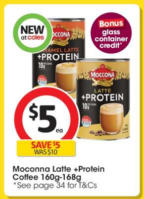 Moccona Latte +Protein Coffee 160g-168g
