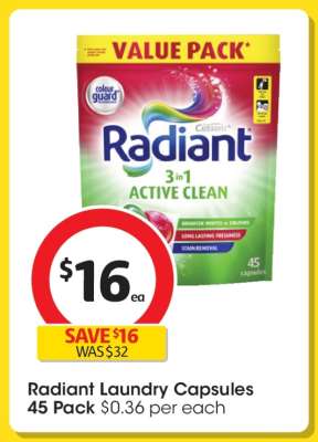 Radiant Laundry Capsules 45 Pack
