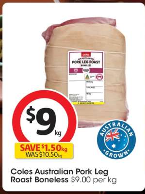 Coles Australian Pork Leg Roast Boneless