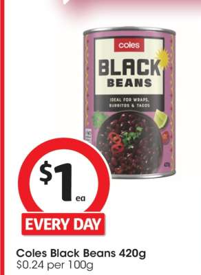 Coles Black Beans 420g
