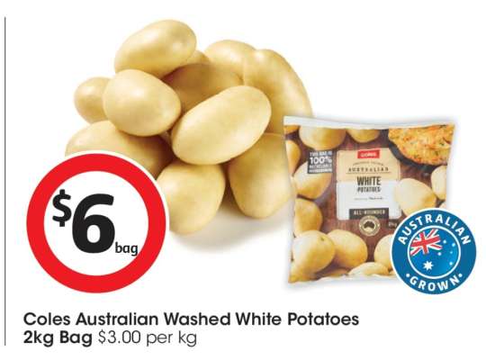 Coles Australian Washed White Potatoes
