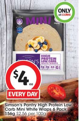 Simson's Pantry High Protein Low Carb Mini White Wraps 6 Pack