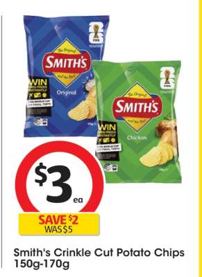 Smith's Crinkle Cut Potato Chips 150g-170g