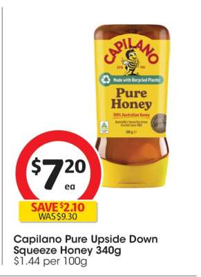 Capilano Pure Upside Down Squeeze Honey 340g