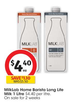 MilkLab Home Barista Long Life Milk 1 Litre