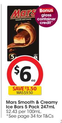 Mars Smooth & Creamy Ice Bars 5 Pack 247mL