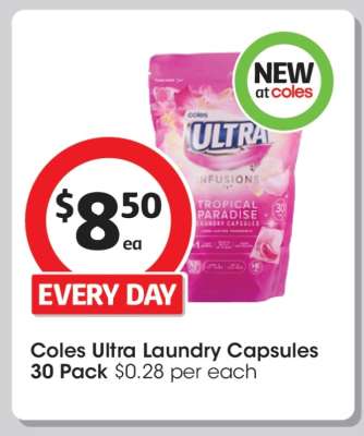 Coles Ultra Laundry Capsules 30 Pack