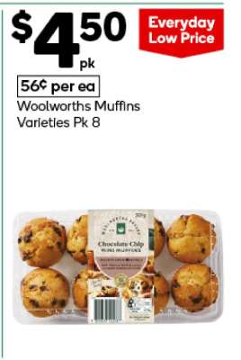 Woolworths Muffins Varieties Pk 8