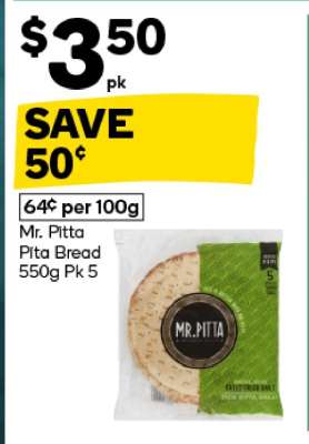 Mr. Pitta Pita Bread 550g Pk 5