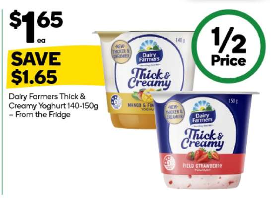 Dairy Farmers Thick & Creamy Yoghurt 140-150g
