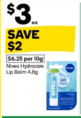 Nivea Hydrocare Lip Balm 4.8g