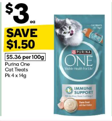 Purina One Cat Treats Pk 4 x 14g