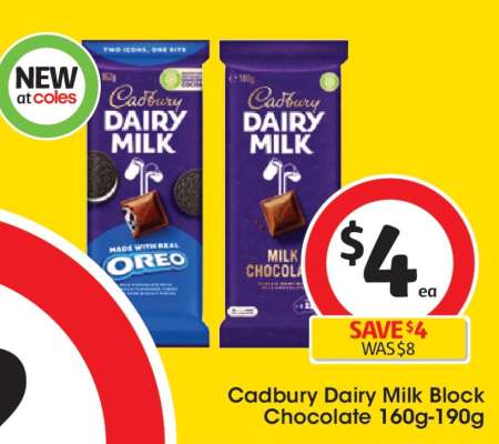 Cadbury Dairy Milk Block Chocolate 160g-190g