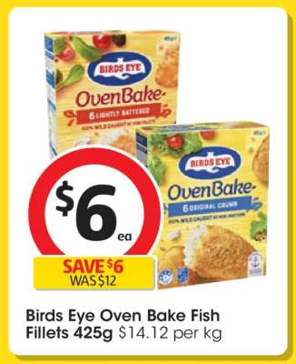 Birds Eye Oven Bake Fish Fillets 425g