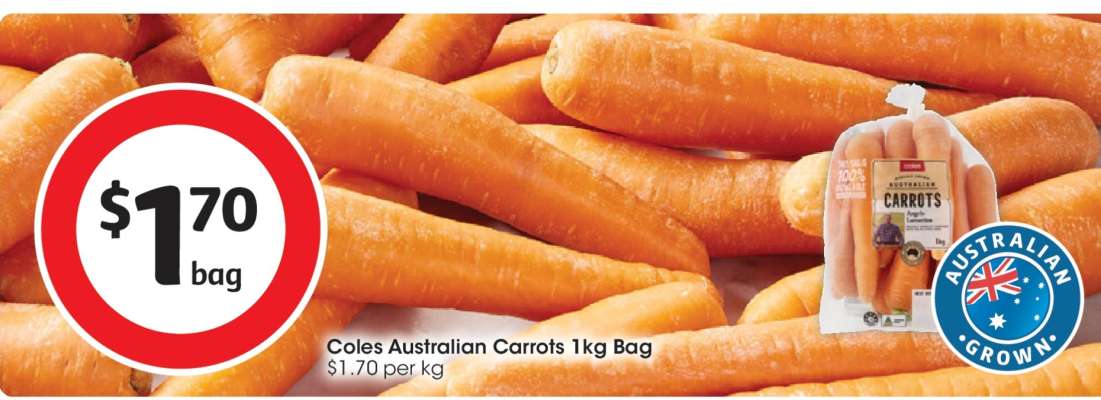 Coles Australian Carrots 1kg Bag